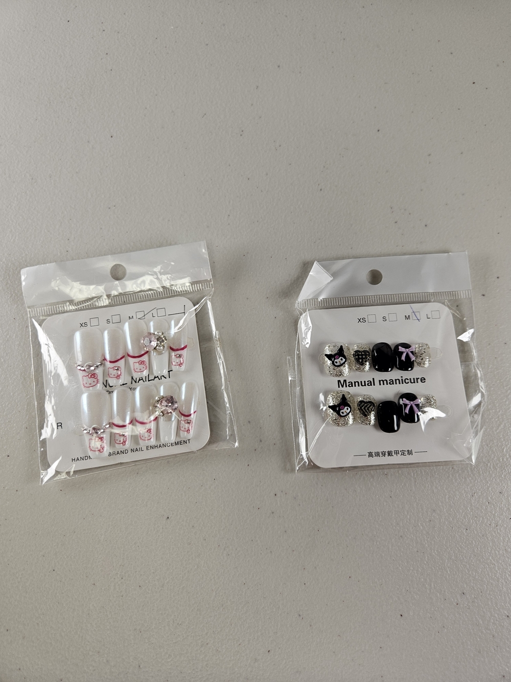 Hello Kitty & Kuromi Accent Press-On Nail Set 2 Sets Brand New